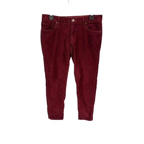 Eddie Bauer Womens Burgundy Corduroy Pants Size P6 Slim Fit - Picture 2 of 10